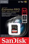 SANDISK Extreme Pro SDXC 64GB - 200MB/s V30 UHS-