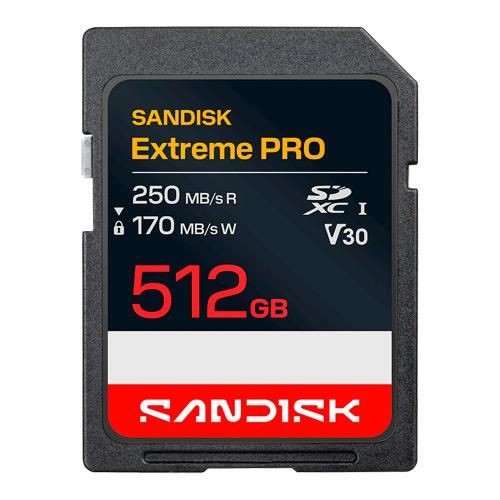 Sandisk EXTREME PRO SDXC 512GB - 250MB/s V30 UHS-I