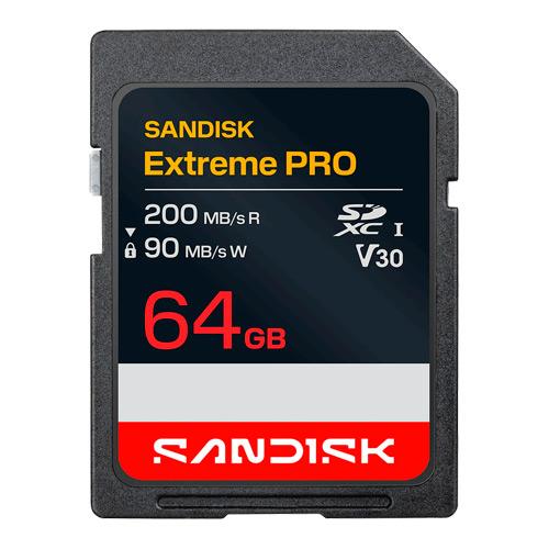 Sandisk EXTREME PRO SDXC 64GB - 200MB/s V30 UHS-I