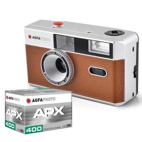 Agfa KIT Câmara 35mm Brown + Rolo APX 400 135-36
