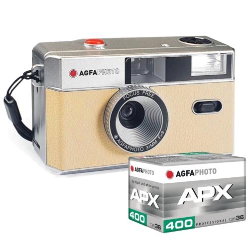 Agfa KIT Câmara 35mm Beije+Rolo APX 400 135-36