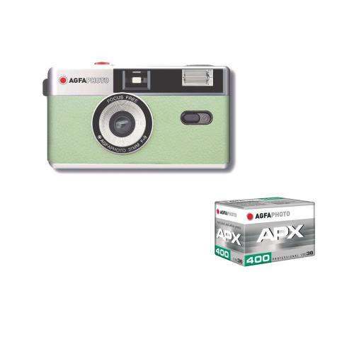 Agfa KIT Câmara 35mm Green+Rolo APX 400 135-36