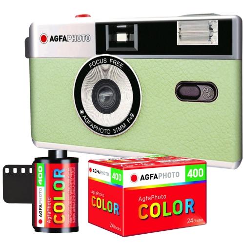 Agfa KIT Camara 35mm Green+Rolo color 400 135-24