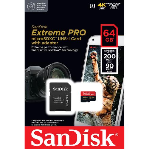SANDISK Extreme Pro microSDXC 64GB A2 200MB/s V30