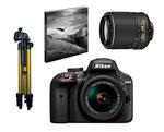 Nikon Kit D3400 + AFP DX 18-55 + 55-200 VRII + eLivro + Tripe