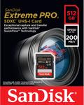 Sandisk Extreme Pro SDXC Card 512GB - 200MB/s V30