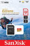 Sandisk cartao Extreme MicroSDHC 32GB 100MB Action Cameras V30