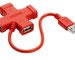 Elecom USB HUB 4 PORTAS X-SHAPE vermelho