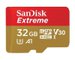 Sandisk cartao Extreme MicroSDHC 32GB 100MB Action Cameras V30
